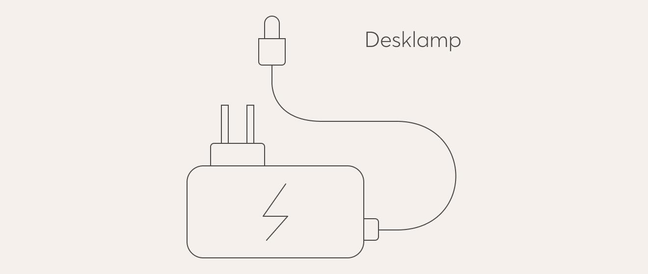 Desklamp mains power adaptor photo